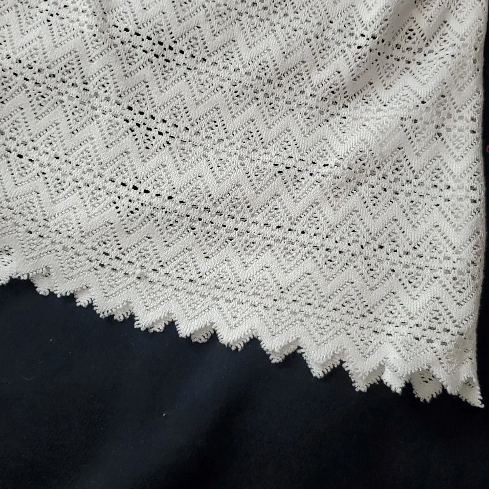 Lucky Brand White t-shirt top mesh oversize boho women size S